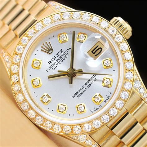 rolex datejust gold bezel|authentic Rolex diamond bezels.